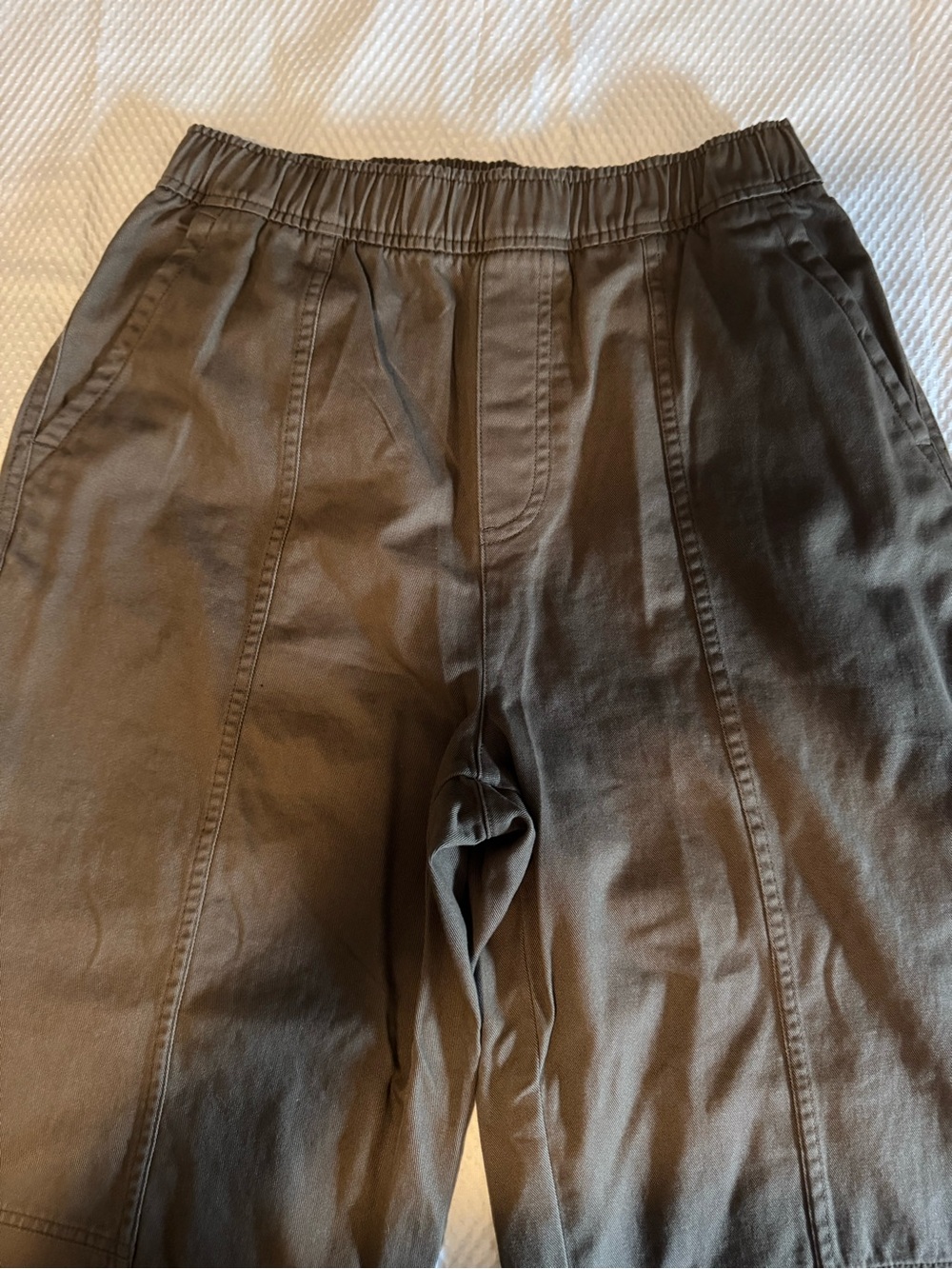 Women’s high rise crop Pants - khaki Brown